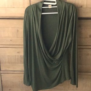 Deep Green Wrap Top